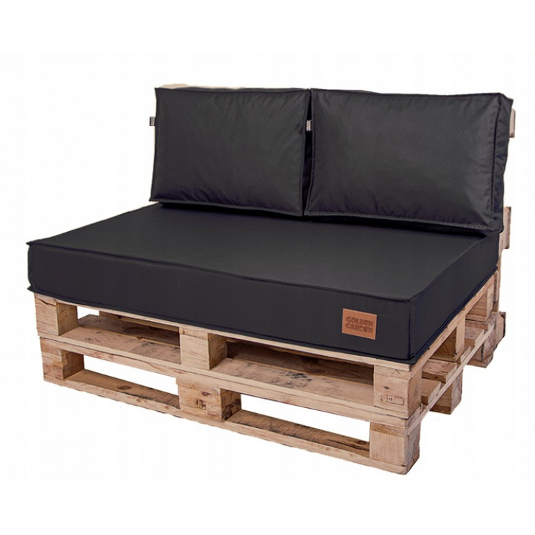 Paletové sedenie Golden Garden GG19 podsedák a vankúš 120cm x 80cm x 15cm Čierna